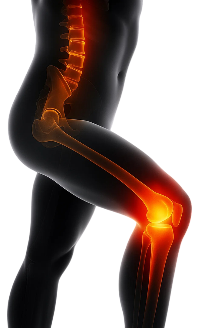 Visualisierung von Schmerzen im Bein und Knie